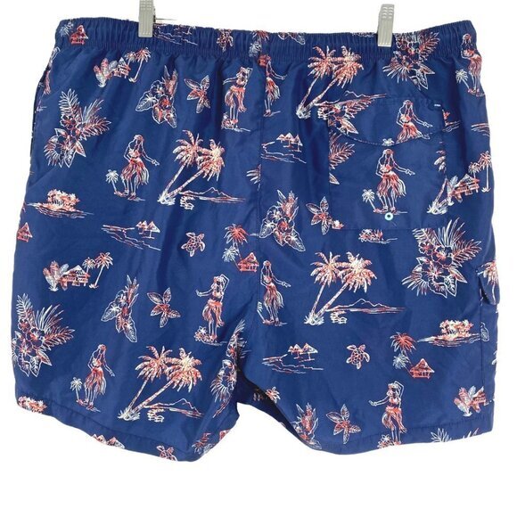 Tommy Bahama Swim Trunks Palm‎ Tree Hawaiian Hula Girl Turtle Men's Size 1XLB - Picture 6 of 9